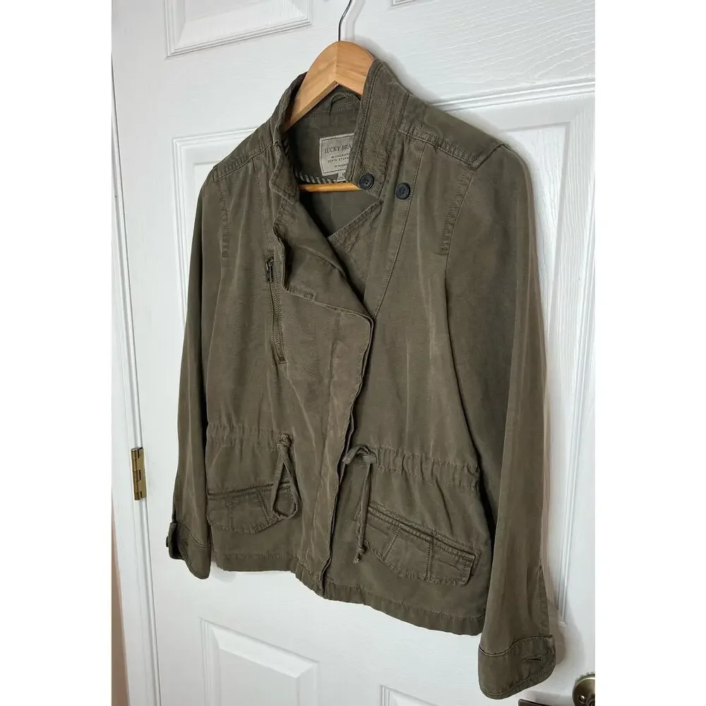 Lucky Brand Women's Army Green Olive Utility Jacket Field Size Medium - Picture 3 of 11